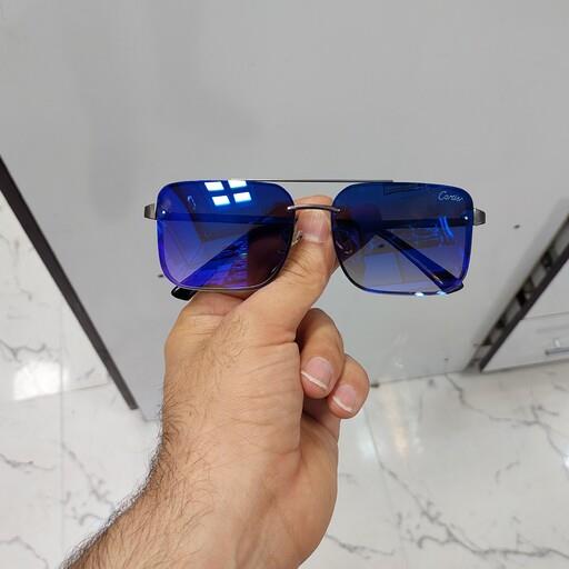 عینک آفتابی اسپرت مردانه مارک کارتیر  کیفیت بالا(رنگ آبی آینه ای)
